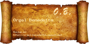 Orgel Benedetta névjegykártya